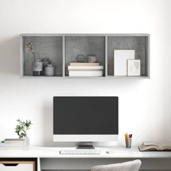 Meuble TV mural Gris béton 37x37x107 cm Bois d’ingénierie 626237626237