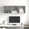Meuble TV mural Gris béton 37x37x107 cm Bois d’ingénierie 626237626237