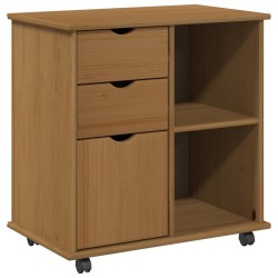 Cabinet roulant avec roue Marron miel 63,5 x 39 x 65,5 cm 626238626238