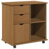 Cabinet roulant avec roue Marron miel 63,5 x 39 x 65,5 cm 626238626238