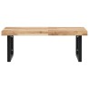 Étagère de vasque murale acier et bois massif d'acacia 626242626242