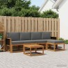 Ensemble de canapés d'extérieur 6 pcs Naturel et Anthracite 626243626243