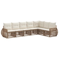 Ensemble de canapé de jardin 7 pcs Beige et blanc crème 626244626244