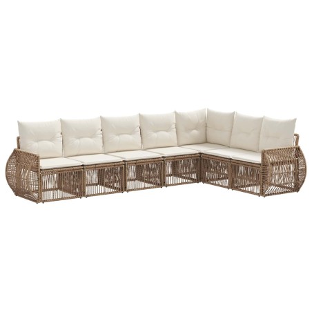 Ensemble de canapé de jardin 7 pcs Beige et blanc crème 626244626244