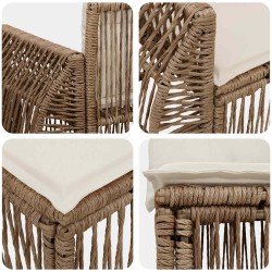 Ensemble de canapé de jardin 7 pcs Beige et blanc crème 626244626244