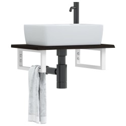 Étagère de vasque murale acier et bois de chêne massif 626245626245
