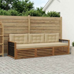 Ensemble de canapés d'extérieur 3 pcs Naturel et Beige 626246626246
