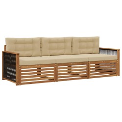 Ensemble de canapés d'extérieur 3 pcs Naturel et Beige 626246626246