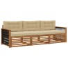 Ensemble de canapés d'extérieur 3 pcs Naturel et Beige 626246626246
