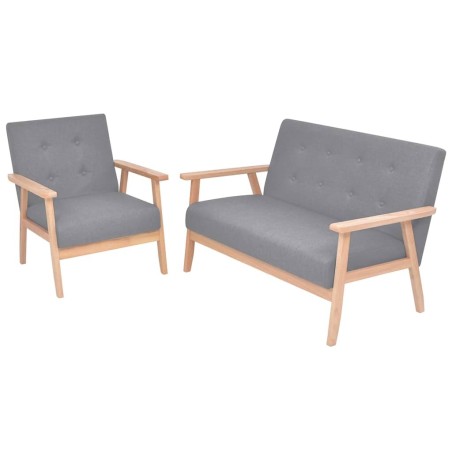 Ensemble de canapés 2 pcs Tissu Gris clair  626247626247