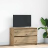 Meuble TV chêne artisanal 80x35x54 cm bois d'ingénierie 626253626253