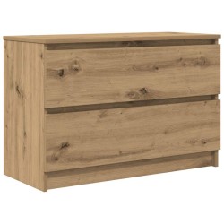 Meuble TV chêne artisanal 80x35x54 cm bois d'ingénierie 626253626253