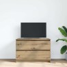 Meuble TV chêne artisanal 80x35x54 cm bois d'ingénierie 626253626253