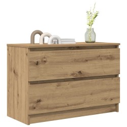 Meuble TV chêne artisanal 80x35x54 cm bois d'ingénierie 626253626253