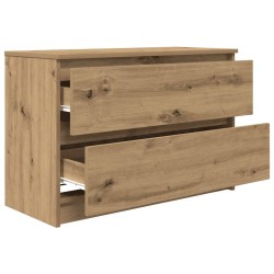 Meuble TV chêne artisanal 80x35x54 cm bois d'ingénierie 626253626253