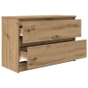 Meuble TV chêne artisanal 80x35x54 cm bois d'ingénierie 626253626253