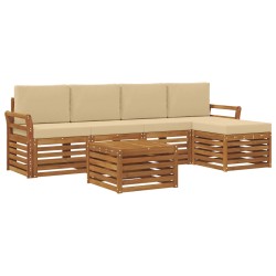 Ensemble de canapés d'extérieur 6 pcs Naturel et Beige 626255626255