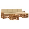 Ensemble de canapés d'extérieur 6 pcs Naturel et Beige 626255626255