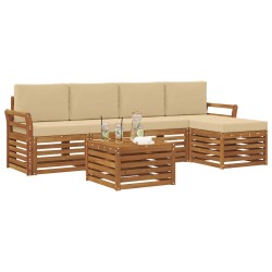 Ensemble de canapés d'extérieur 6 pcs Naturel et Beige 626255626255