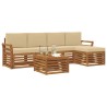 Ensemble de canapés d'extérieur 6 pcs Naturel et Beige 626255626255