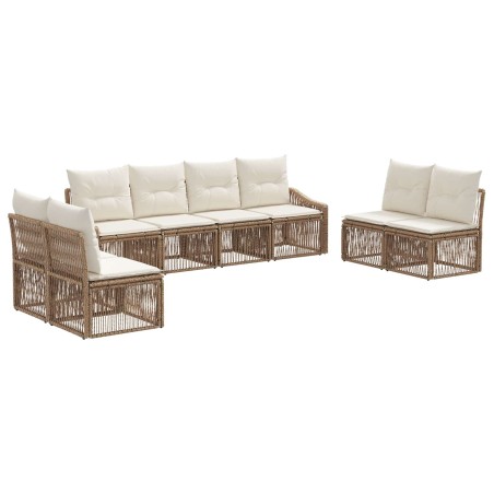 Ensemble de canapé de jardin 8 pcs Beige polyrotin 626256626256