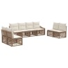 Ensemble de canapé de jardin 8 pcs Beige polyrotin 626256626256