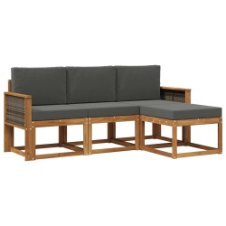 Ensemble de canapés d'extérieur 4 pcs Naturel et Anthracite 626257626257
