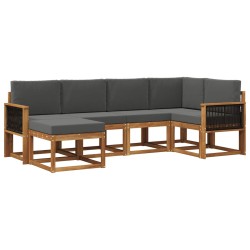 Ensemble de canapés d'extérieur 6 pcs Naturel et Anthracite 626258626258