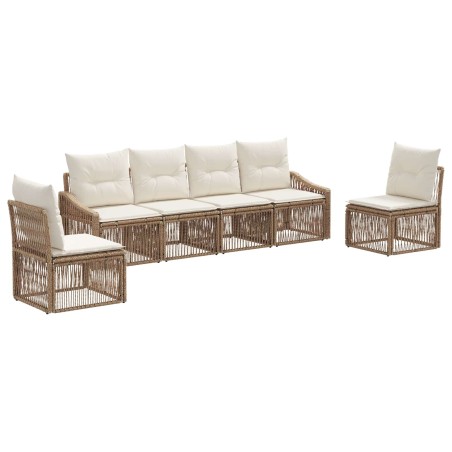 Ensemble de canapé de jardin 6 pcs Beige polyrotin 626259626259