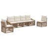 Ensemble de canapé de jardin 6 pcs Beige polyrotin 626259626259