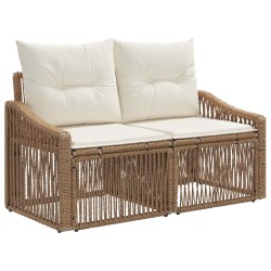 Ensemble de canapé de jardin 6 pcs Beige polyrotin 626259626259