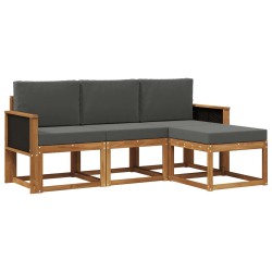 Ensemble de canapés d'extérieur 4 pcs Naturel et Anthracite 626263626263