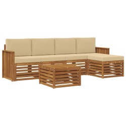 Ensemble de canapés d'extérieur 6 pcs Naturel et Beige 626265626265