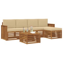 Ensemble de canapés d'extérieur 6 pcs Naturel et Beige 626265626265