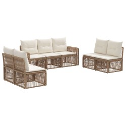 Ensemble de canapé de jardin 7 pcs Beige et blanc crème 626266626266