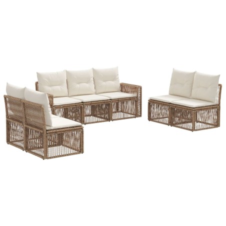 Ensemble de canapé de jardin 7 pcs Beige et blanc crème 626266626266