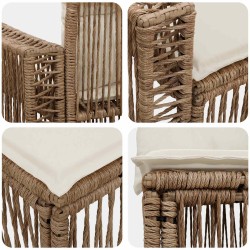 Ensemble de canapé de jardin 7 pcs Beige et blanc crème 626266626266
