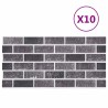 Panneaux muraux 10 pcs Noir et gris 100 x 50 cm Mousse EPS 626267626267