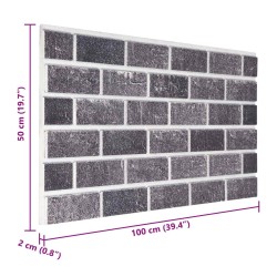 Panneaux muraux 10 pcs Noir et gris 100 x 50 cm Mousse EPS 626267626267