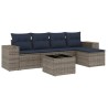 Ensemble de canapé de jardin 6 pcs avec coussins gris résine tressée 626268626268