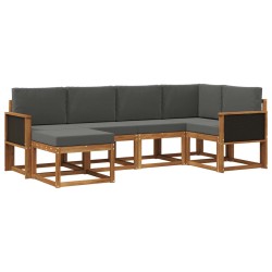 Ensemble de canapés d'extérieur 6 pcs Naturel et Anthracite 626270626270
