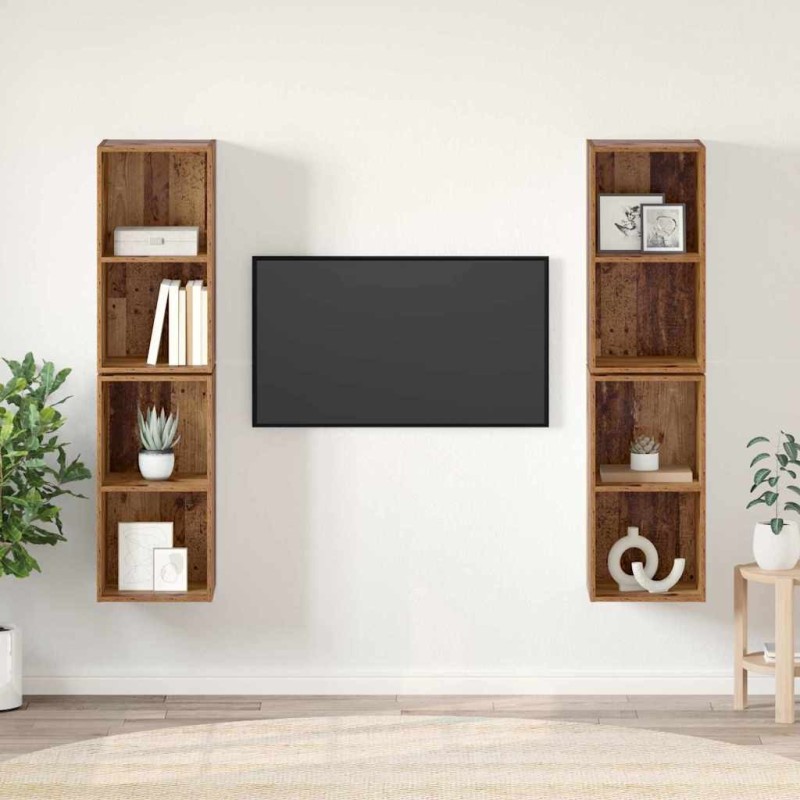 Ensemble meuble TV 4 pcs Bois Ancien 37 x 37 x 72 cm 626272626272
