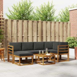 Ensemble de canapés d'extérieur 7 pcs Naturel et Anthracite 626274626274