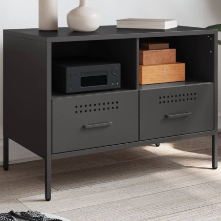Meuble TV noir 68x39x50,5 cm acier 626277626277
