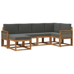 Ensemble de canapés d'extérieur 6 pcs Naturel et Anthracite 626278626278