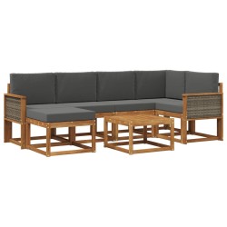 Ensemble de canapés d'extérieur 7 pcs Naturel et Anthracite 626282626282