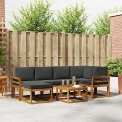 Ensemble de canapés d'extérieur 7 pcs Naturel et Anthracite 626283626283