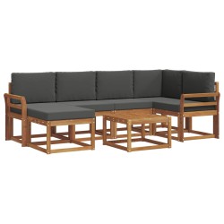 Ensemble de canapés d'extérieur 7 pcs Naturel et Anthracite 626283626283