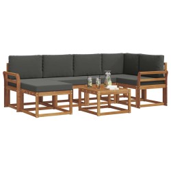 Ensemble de canapés d'extérieur 7 pcs Naturel et Anthracite 626283626283