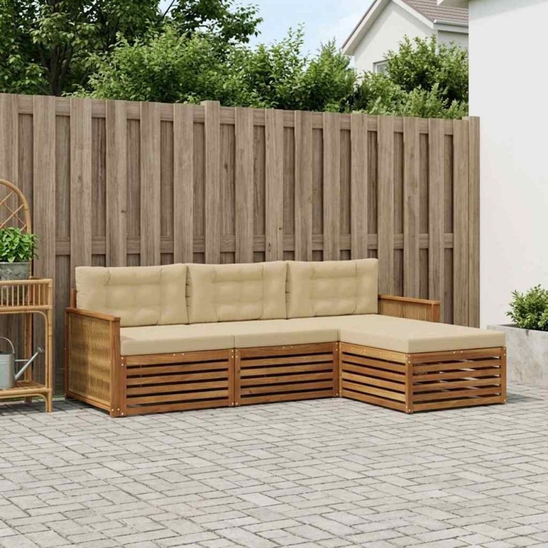 Ensemble de canapés d'extérieur avec coussin Naturel et Beige 626284626284